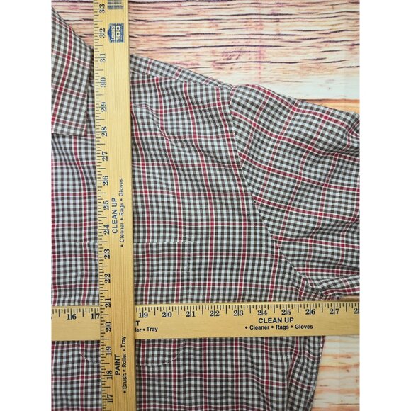 Peter Millar Mens Red & Brown Plaid Dress Shirt XL - Picture 7 of 7